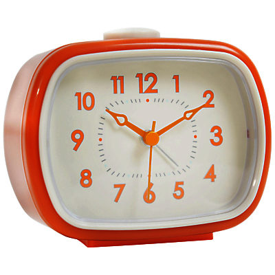London Clock Company Retro Rectangle Alarm Orange London Clock Company Retro Rectangle Alarm Orange